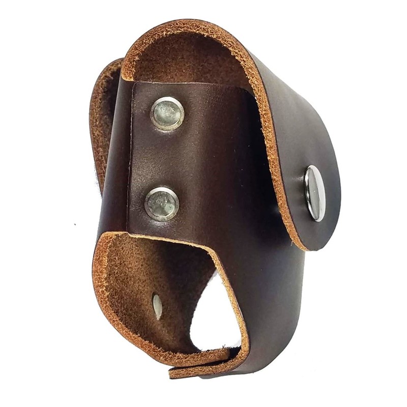 Custom Brown Come And Take It Leather Snuff Can Holder