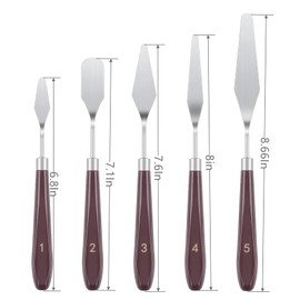 5 PCS Painting Knives Stainless Steel Spatula Palette Knife Oil Painting Accessories Color Mixing Set for Oil, Canvas, Acrylic Painting