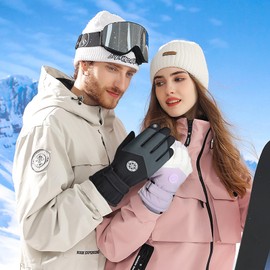 GEEKEO Winter Gloves Women's Ski Gloves, Waterproof Warm Ski Gloves, Thermal Touch Screen, Windproof Bicycle Gloves, Snowboard Gloves, Winter Snow Gloves for Women