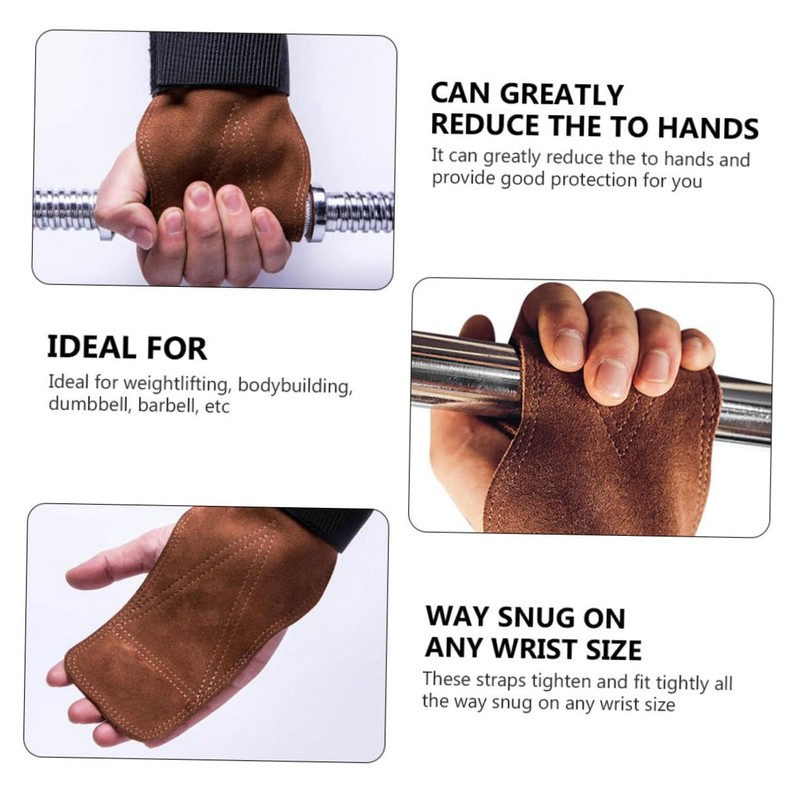 KOMBIUDA 1pair Sports Wristband Pull-up Gloves Protective Weightlifting for Enhanced