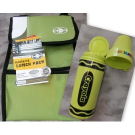 Tote:Arctic Zone/Thermo:Crayola Arctic Zone Insulated Lunch Pack Cooler Bag/Free Food Container&Cray - Green bag/Lime Green Thermo