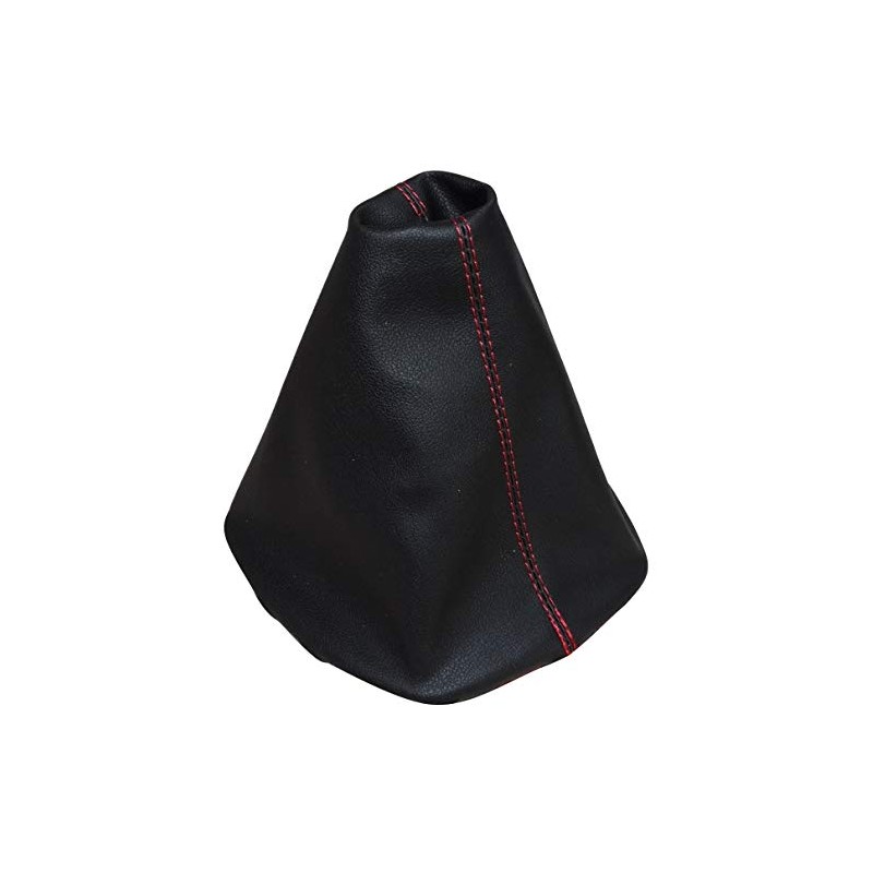 AERZETIX: Gear Stick Gaiter Faux Leather Black with Red Stitching