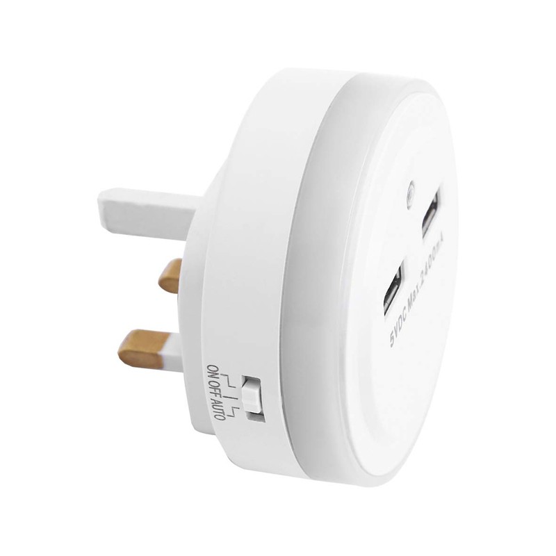 Benross LED Plug in Night Light with Dual USB Charger,