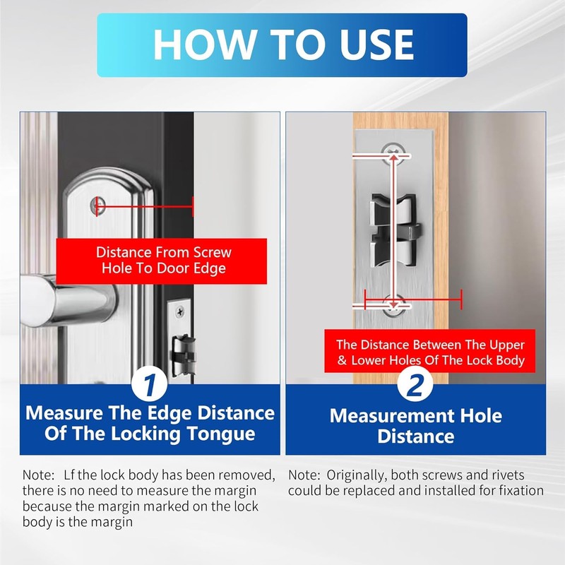 Qtksceadlnce 45mm Tubular Latch, Forked Mortice Internal Door Lock Satin