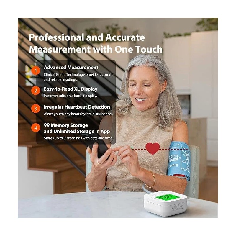 iHealth Track Smart Upper Arm Blood Pressure Monitor with Wide