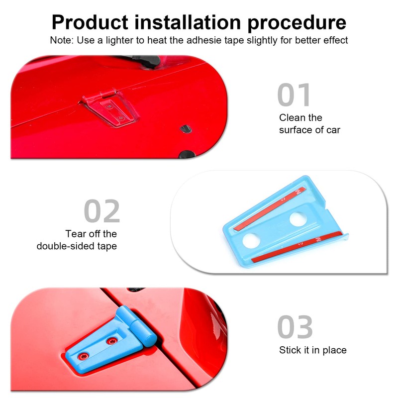 CheroCar for JK Hood Hinge Cover Exterior Decoration Kits Accessories