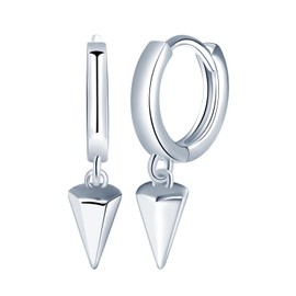 Yumilok Womens Girls 925 Sterling Silver Elegant Hoops Earrings Diameter 1cm Silver Creative Arrow Drop Earring Creole