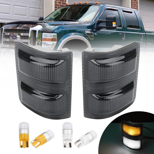 Bestview Smoked Lens Side Mirror Marker Lights Compatible with 2008-2016