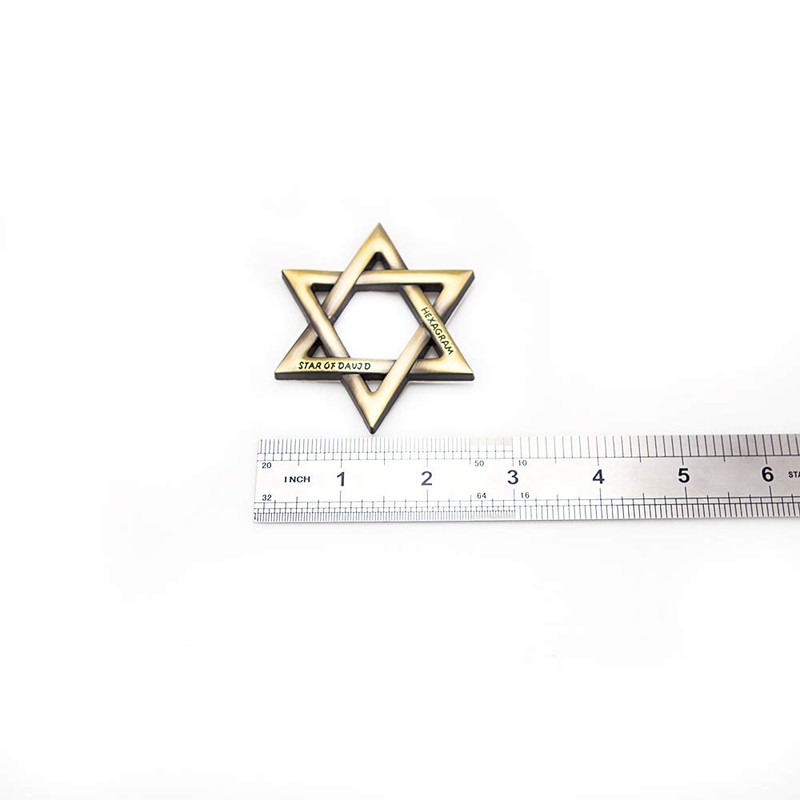 CARRUN 2 PCS 3D Hexagram Six Pointed Star Metal Emblem
