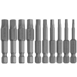 Eyech 10pcs Magnetic Pentagon Head Screwdriver Bits Set, 1/4 Inch Hex Shank 5 point Security Tamper Proof Drive Bit 2.15-7.35mm,50mm, Cr-V