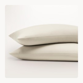 Seralino Satin Cushion Cover 30 x 30 cm, Beige (Set of 2), 100% Organic Cotton, Oeko-Tex Certified, Cushion Cover 30 x 30 cm, Can Also Be Used as Decorative Cushion, Soft Like Silk Cushion Cover with