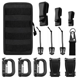 Tactical Waist Bags, Molle Bag, Tactical Waist Bags, Military Compact Belt Bag, EDC Utility Bum Bag, Waist Bag with 3 Hooks and Key Ring for Outdoor Hiking Hunting Camping Training