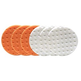 Lake Country Smart Foam Pads Dual Action 5.5 inch Cut and Polish Combo (3-White, 3-Orange, 5.5 inch) | Perform 2-Step Compounding/Polishing Automotive Paint Correction Detail with Ease!