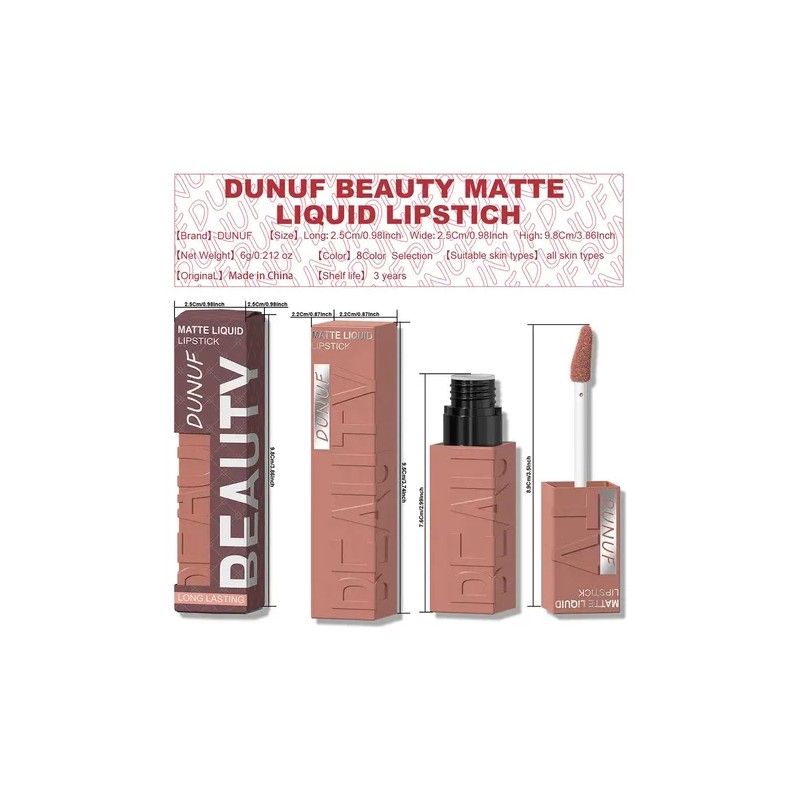 Dunuf 1pc Brillo De Labios Mate Y A Prueba De