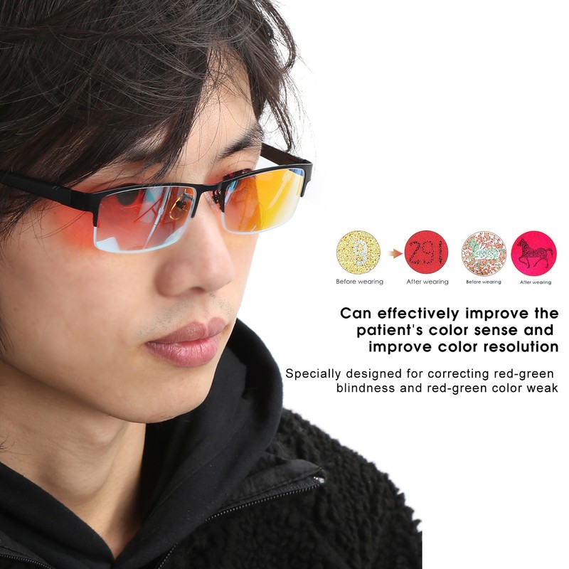 Colorblindness Frame Glasses Hypochromatopsia Correction Unisex Full Frame Style