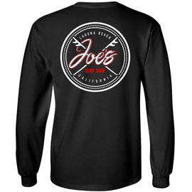 Joe's Surf Shop Men's Double Board Logo Long Sleeve Cotton Tee-XL-Black/c