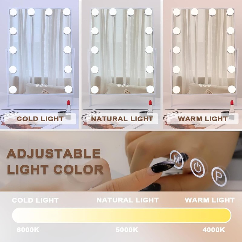 Hansong Vanity Mirror with Lights Makeup Mirror with Lights 12