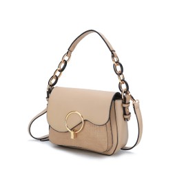 MKF Collection Crossbody Bag for Women, Vegan Leather Shoulder Bag, Handbag Purse by Mia K, Croco Taupe, Medium