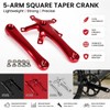 FREERDNG for Litepro Folding Bike Crankset Ultra-Light Square Crank 170MM
