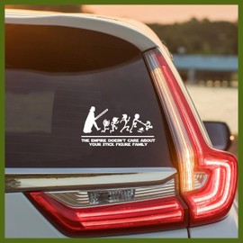 MYMKO The Empire Does Not Care About Your Family Decal, Car Window Decals, 6 Inches UV DTF Tranfer Car Stickers, Weatherproof Car Truck Window Bumper Sticker, Car Stickers and Decals for Boy Girl