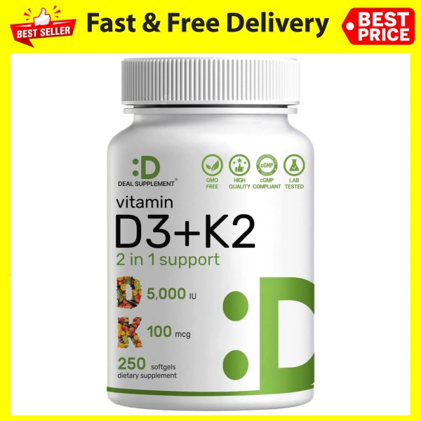 Eagleshine Vitamins DEAL SUPPLEMENT Vitamin D3 K2 Softgel 250 Count