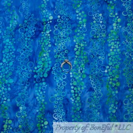 Anthology Fabrics BonEful Fabric FQ Cotton Quilt Blue Aqua Green Bubble Ocean Sea Beach Fish Batik