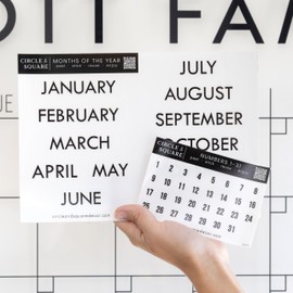 Reusable Month Stickers for Calendar – Date, Number, and Planner Stickers, Monthly Organizer Labels for Adults (Block, Black, Medium)