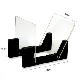 Vinyl Record Holders Vinyl Records Storage Holder Display Stand 13.7 inch Holds Up to 50 Turntable LP's Records Albums Wood Stand Rubber Grip pad and Clear Acrylic Ends Vinyl Record Storage (Black)