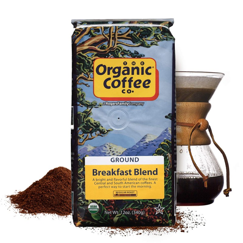 Organic Coffee Co. Breakfast Blend Ground Coffee 12 Ounce Medium