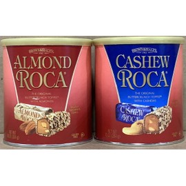 KC Commerce Almond Roca 10 Ounce Canister Variety Pack (Original and Cashew Roca)