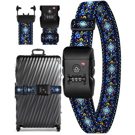 Slohif Luggage Straps TSA Lock for Suitcases - Travel Belt TSA Approved Accessories Luggage Identifiers Carry On Bag with Buckle Nylon Adjustable Band for Add a Bag Bird