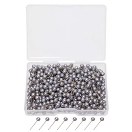 Tupalizy 1/8 Inch Small Round Ball Head Decorative Push Pins Map Thumb Tacks for Travel Map Art Picture Photo Canvas Bulletin Cork Board Wall DIY Craft Home School Office Use, 500PCS (Silver)
