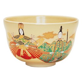 Hideka Miyachi Eikou Matcha Bowl, White, Size: Diameter 4.9 x Height 3.1 inches (12.4 x 7.8 cm), Ninsei Hinamatsura, Comes in a Cosmetic Box