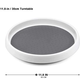 wintfarm Pack of 2 Lazy Susan Turntable Spice Rack Rotating Spice Holder Fridge Organiser Made of Plastic for Spices Spice Bottles Oil Ingredients Glasses Cooking (30 cm)