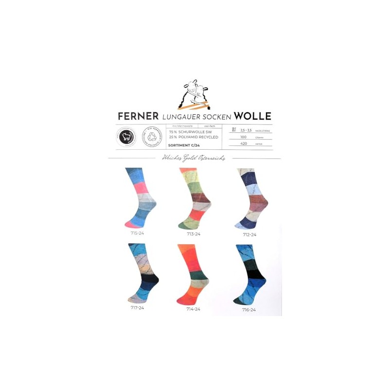 Ferner Wolle 4-Ply Sock Wool with Merino Wool, Mulesing-Free, 4-Ply