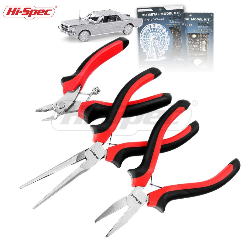 Hi-Spec 3pc Hobby & Craft Work Mini Pliers Tool Set