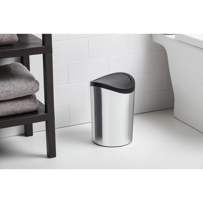 TATAY Bathroom Waste Bin with Tipping Lid, 6L Capacity made