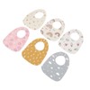 6pcs Infant Bibs U Shaped Snap Button Closure Cotton Waterproof