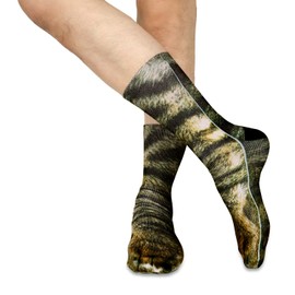 Benefeet Sox Mens Funny Crazy Socks Novelty Cat Paw Socks Silly Animal Paw Gifts Boys Womens Cool Funky 3D Paw Printed Patterned Sock Unisex Basketball Tube Sock Cat Lovers Gifts, Cat Paw