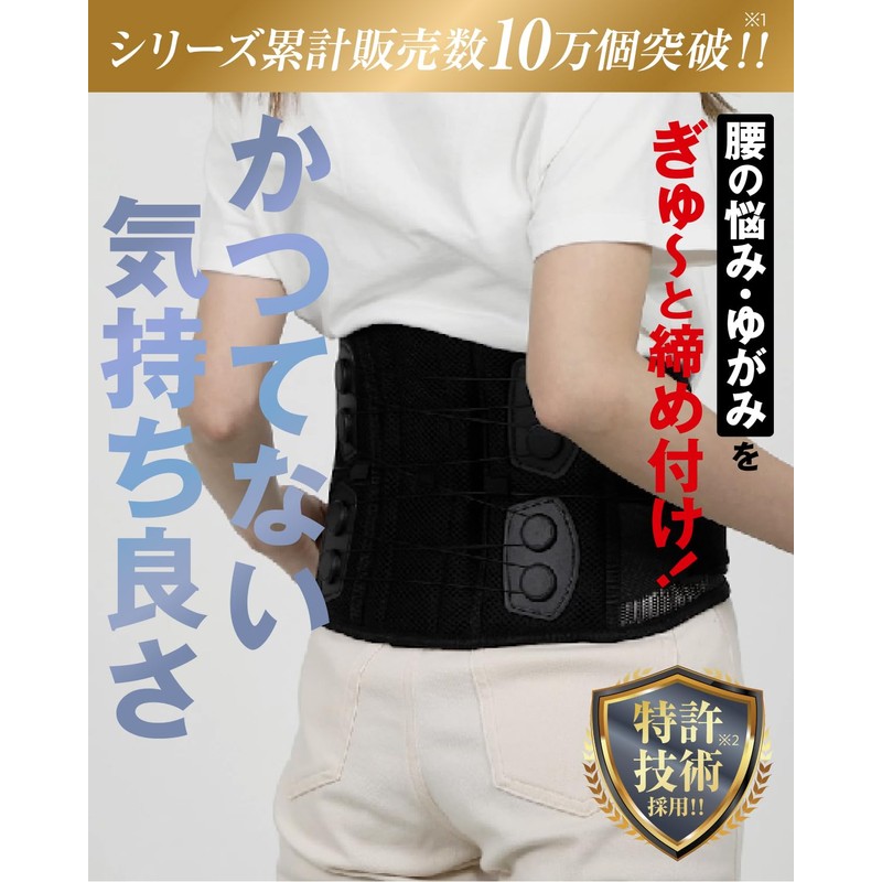 Meditect メディテクト 【整体師監修】 腰サポーター 腰ベルト 骨盤ベルト 滑車式 コルセット 男女兼用 メッシュ通気性