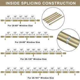 Curtain Rods for 28-68” Windows, Splicing Construction, 1” Adjustable Drapery Rod with Aluminum Alloy Brackets and Finials for Window, Sliding Door, Patio, Living Room Decoration, Antique Bronze