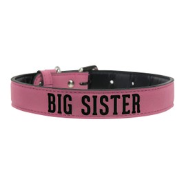 Pavilion Gift Company Big Sister-Pink Large Adjustable Fashion PU Leather Dog Collar
