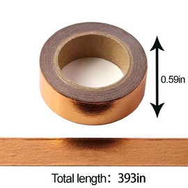 CIAJIE Washi Tape, 2 Rolls, 15 mm x 10 m, Washi Tape, Masking Tape, Craft Accessories for Scrapbooking, Crafts, Decorative, Film, Washi Tape (Copper)