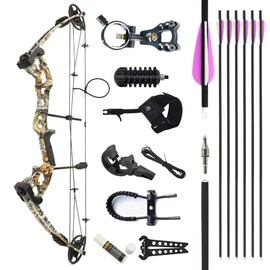 AMEYXGS Archery Compound Bows Kit Draw Weight 30-55 lbs Hunting Bow IBO 310fps Adults Archery with Hunting Accessories - Right Handed (Camo)
