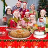 TOPWAYS Christmas Table Cloth, Red Santa and Snowman Christmas Disposable