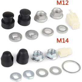 1 Set E-Bike Hub Motor Axle E-Bike Electric Bike Hub Motor Axle M12 Front Lock Nut/Lock Washer / /Nut Cover with 12mm Shaft Hubs Wheels Accessories
