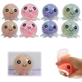 8 PCS Squishy Stress Balls, Octopus Fidget Toys for Adults and Kids, Squishy Toys, Squishy Fidget Balls for Stress Relief and Focus Enhancement, Portable and Durable Squeeze Toys
