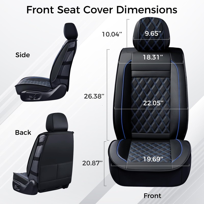 Huidasource Front Car Seat Covers, Leather Car Seat Cushion, Automotive
