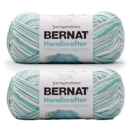 Bernat Handicrafter Cotton BB Quiet Sea Yarn - 2 Pack of 12oz/340g - Cotton - #4 Worsted (Medium) - 608 Yards - Knitting & Crochet