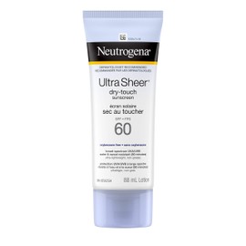 Neutrogena Ultra Sheer Dry-Touch Sunscreen SPF 60, Water & Sweat Resistant, non-comedogenic, won't clog pores, 88mL
